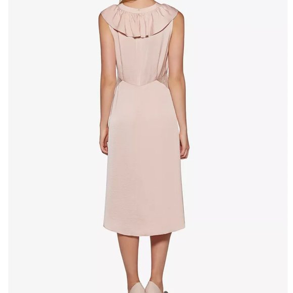 NWOT Avec Les Filles Silk Dress with Lace Cutouts - Sz S - Picture 2 of 8